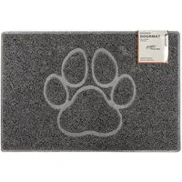 Large Paw Embossed Doormat - Grey