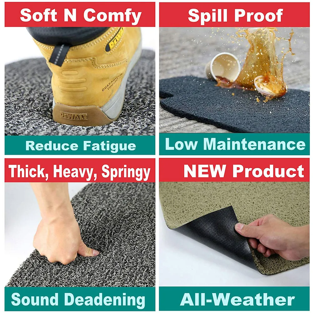 Medium Paw Embossed Doormat - Grey