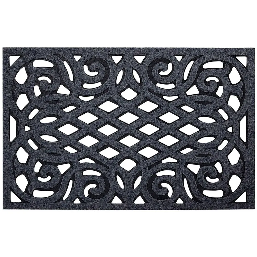 Ornate Doormat with Open Back - Grey image