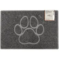 Small Paw Embossed Doormat - Grey
