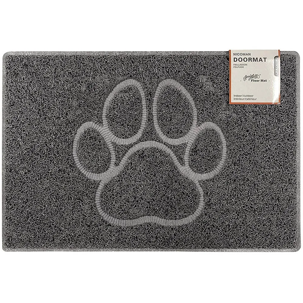 Small Paw Embossed Doormat - Grey image