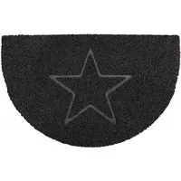 Star Half Moon Doormat - Black