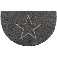 Star Half Moon Doormat - Grey