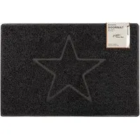 Star Medium Embossed Doormat - Black