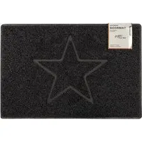 Star Small Embossed Doormat - Black