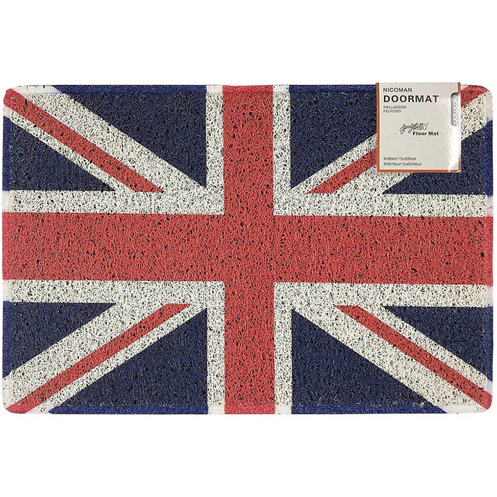 Union Jack Printed Doormat with Rubber Back - Multi