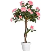 3ft Rose Tree Artificial Plant In Pot - Pink