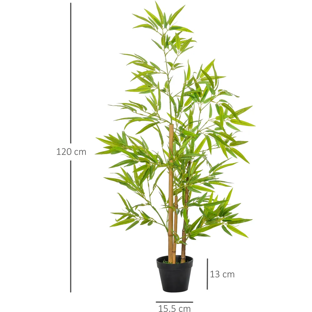 4ft Bamboo Tree Artificial Plant in Pot 2 Pack - Multi
