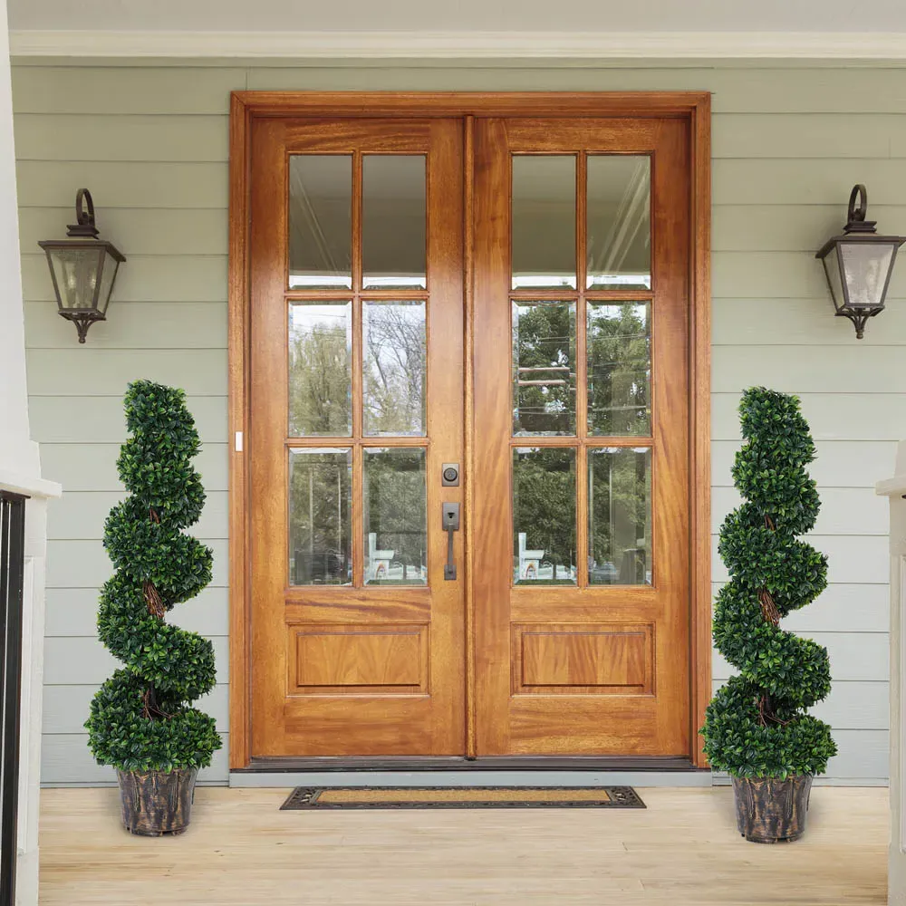 4ft Boxwood Spiral Tree Artificial Plant - Multi, Plastic