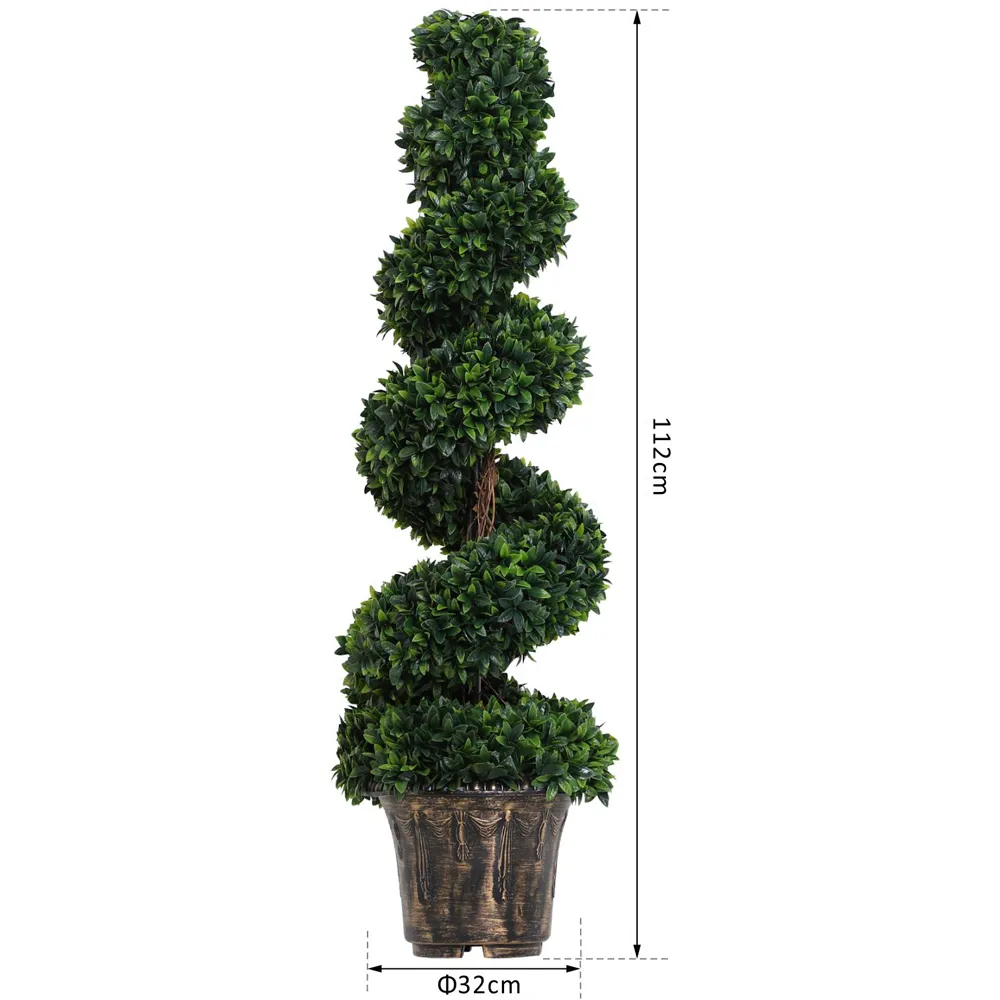 4ft Boxwood Spiral Tree Artificial Plant - Multi, Plastic