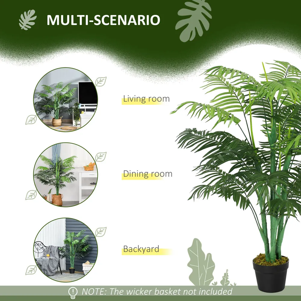 4ft Tropical Palm Tree Artificial Plant - Multi