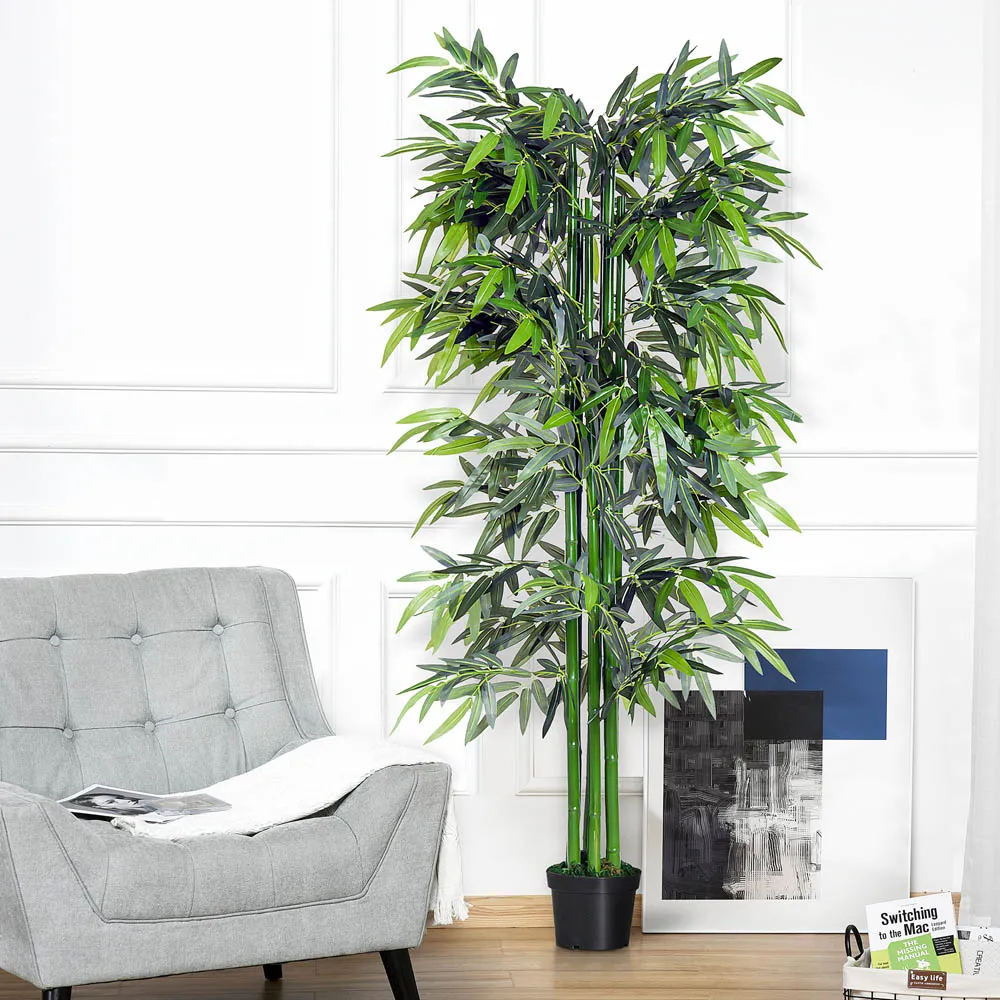 6ft Bamboo Tree Artificial Plant in Pot - Multi