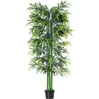 6ft Bamboo Tree Artificial Plant in Pot - Multi
