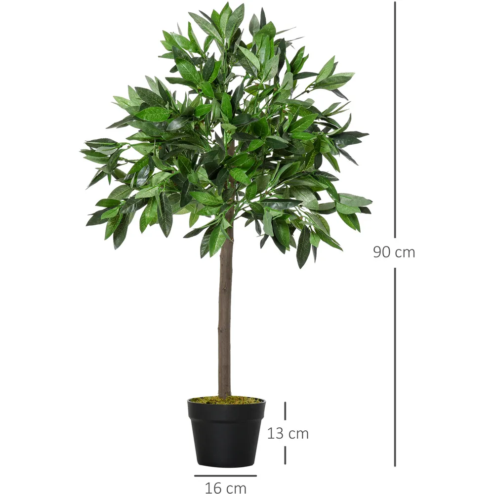Bay Leaf Laurel Ball Tree Artificial Plant In Pot 3ft 2 Pack