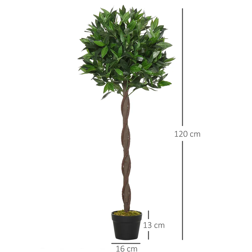 Bay Leaf Laurel Ball Tree Artificial Plant In Pot 4ft 2 Pack