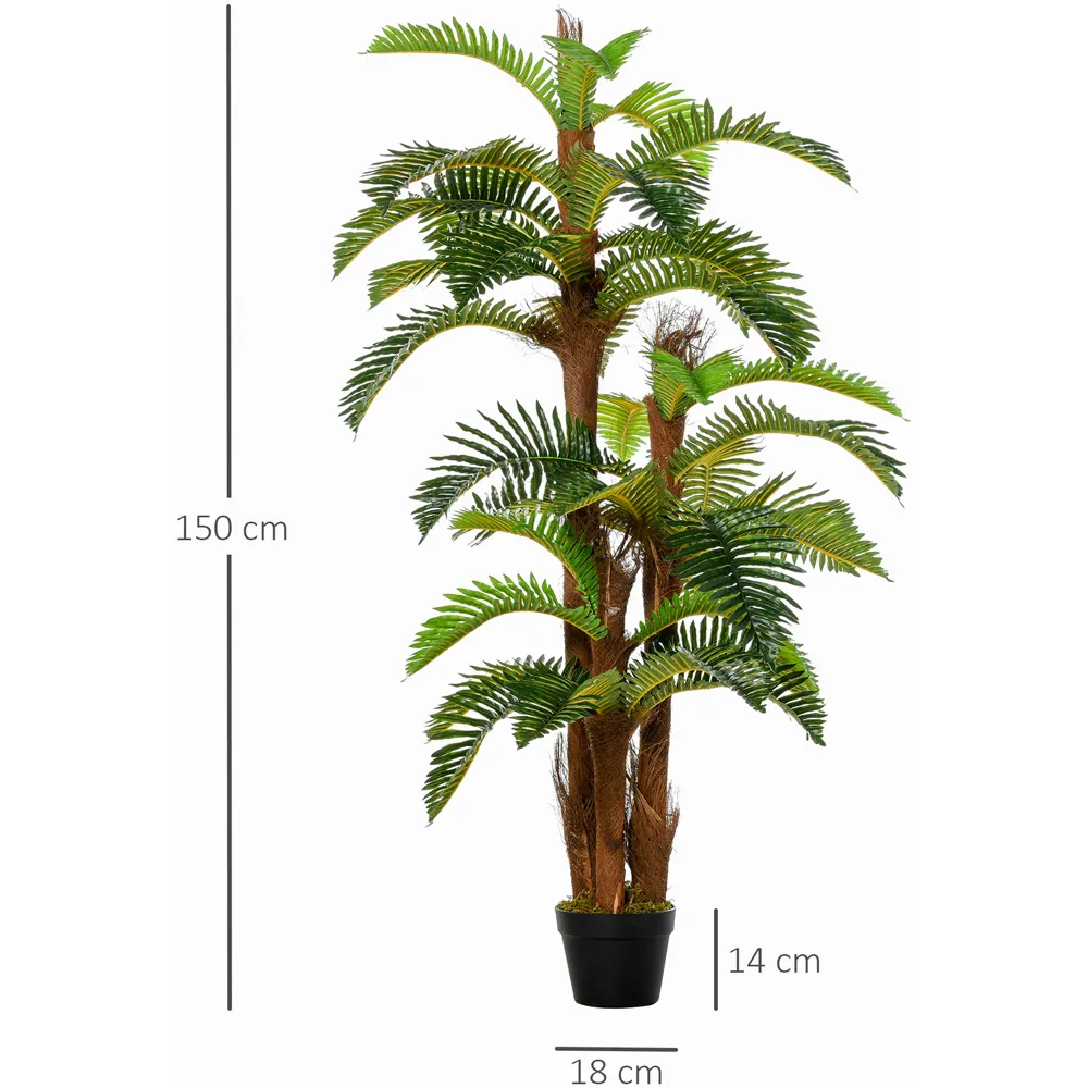 Fern Tree Artificial Plant In Pot 5ft - Multi