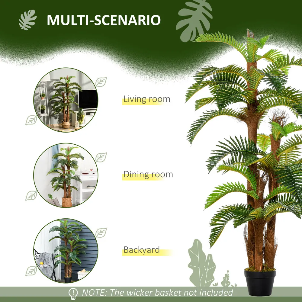 Fern Tree Artificial Plant In Pot 5ft - Multi