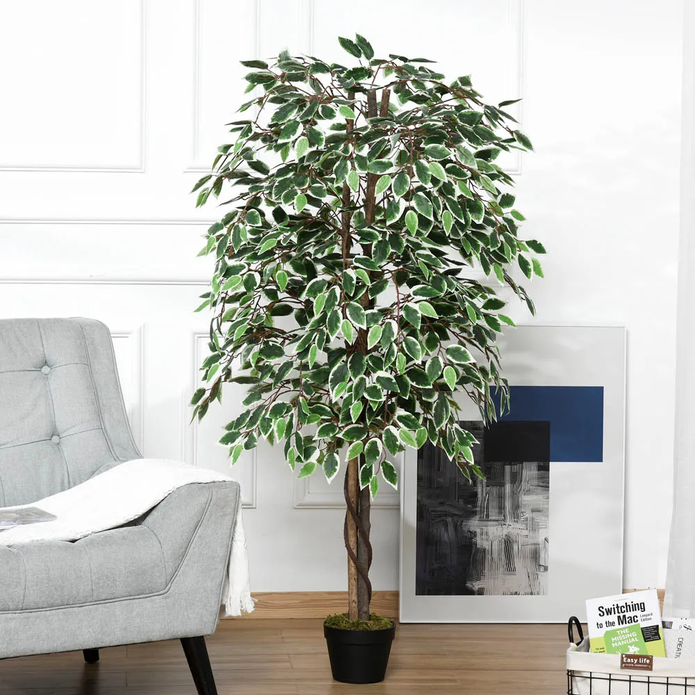 Ficus Tree Artificial Plant In Pot 5.2ft - Multi