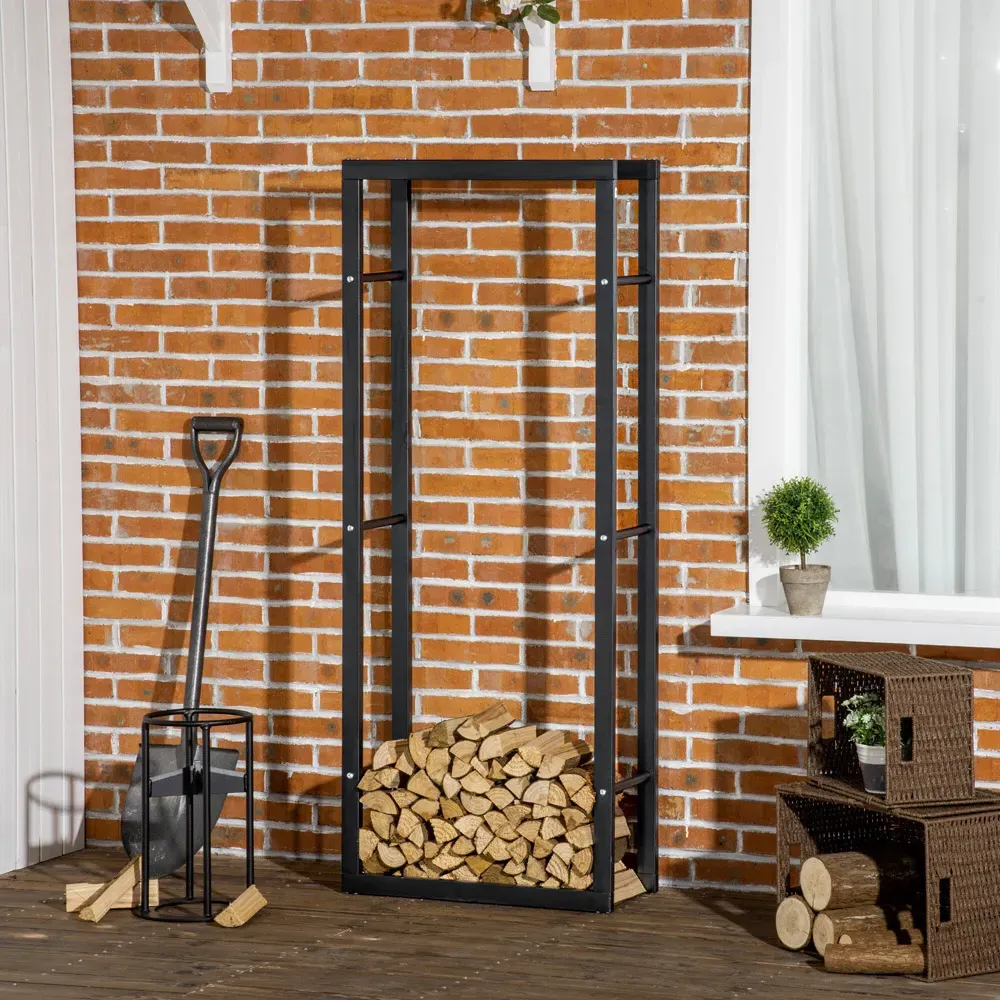 HOMCOM Tall Metal Storage Shelf - Black