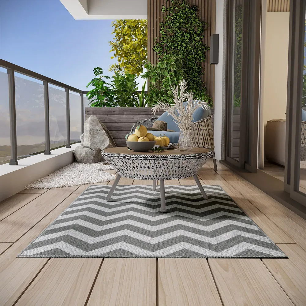 Patio Floor Mat Outdoor Rug - Grey