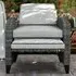 Recliner Chair with Cushion and Side Tray - Grey, Rattan