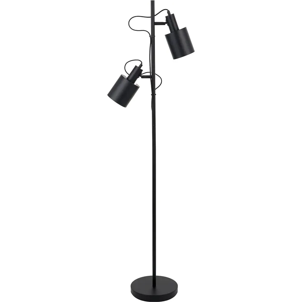 Aaron Metal Floor Lamp with Moveable Heads - Black image