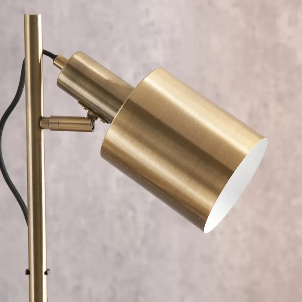 Aaron Metal Floor Lamp with Moveable Heads - Gold