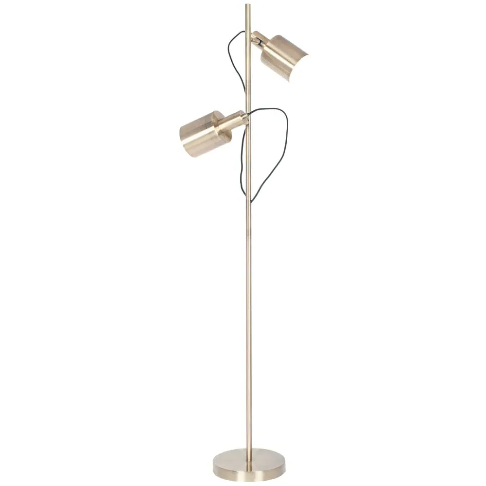 Aaron Metal Floor Lamp with Moveable Heads - Gold image