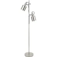 Aaron Metal Floor Lamp with Moveable Heads - Silver
