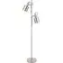 Aaron Metal Floor Lamp with Moveable Heads - Silver