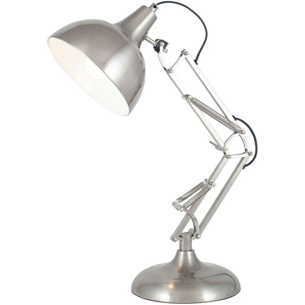Alonzo Angled Table Lamp - Silver, Metal