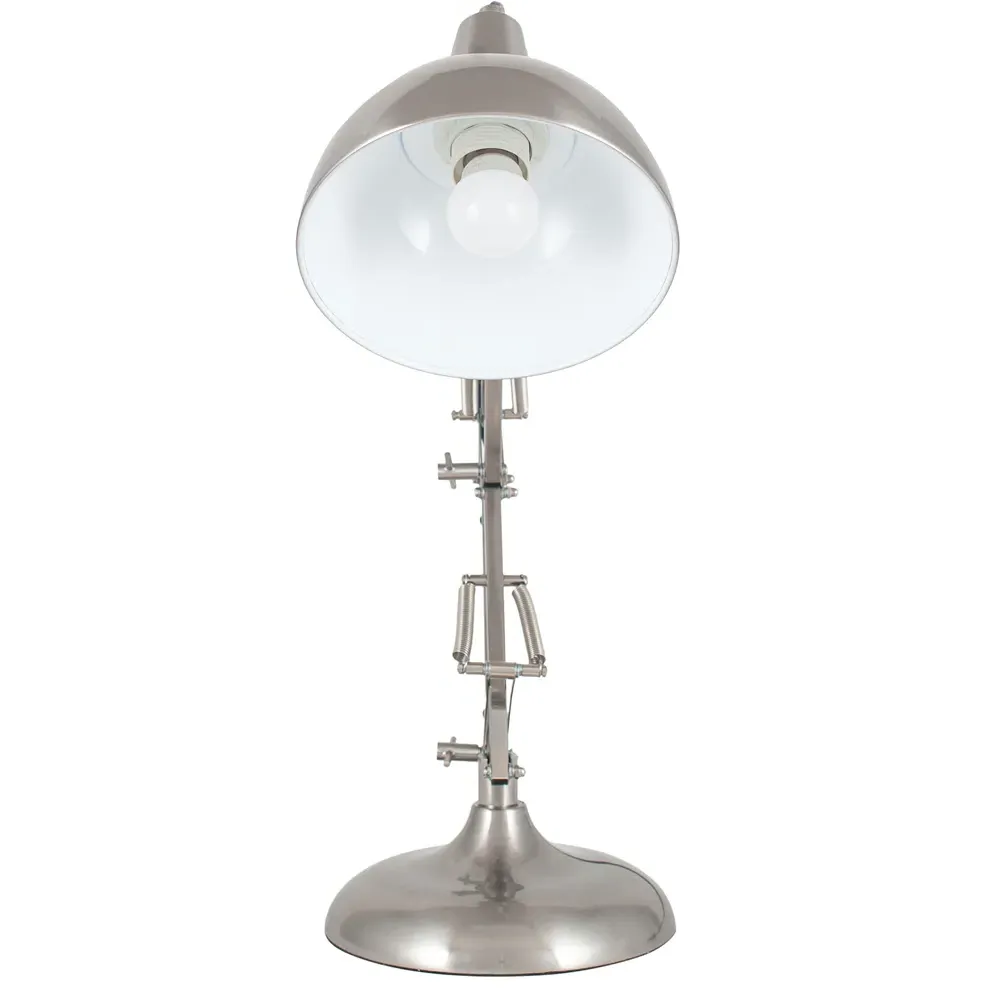 Alonzo Angled Table Lamp - Silver, Metal