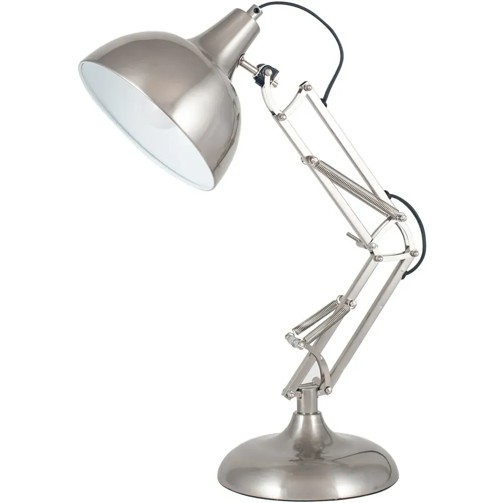 Alonzo Angled Table Lamp - Silver, Metal
