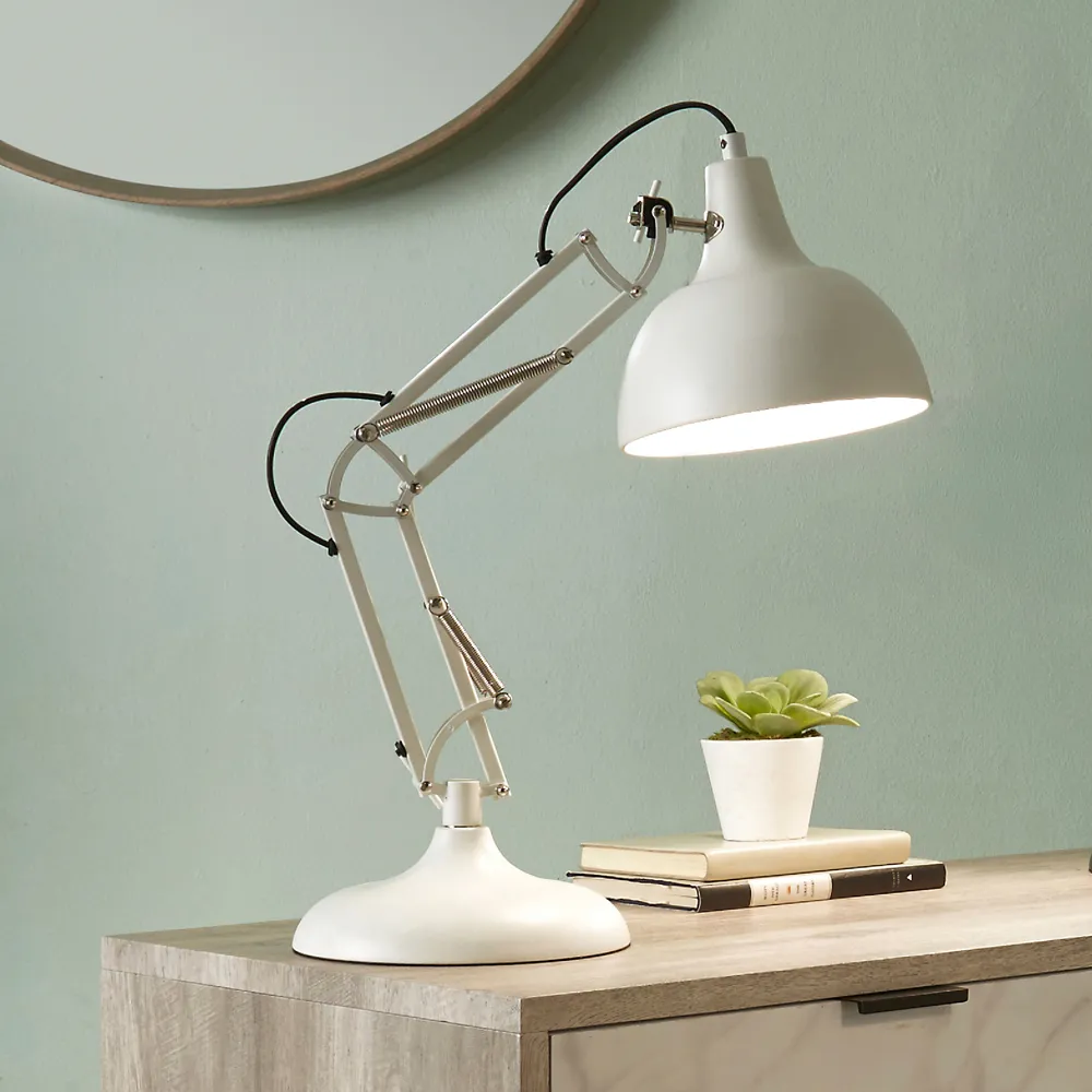 Alonzo Angled Table Lamp - White