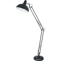 Alonzo Floor Lamp with Adjustable Arm - Black, Metal