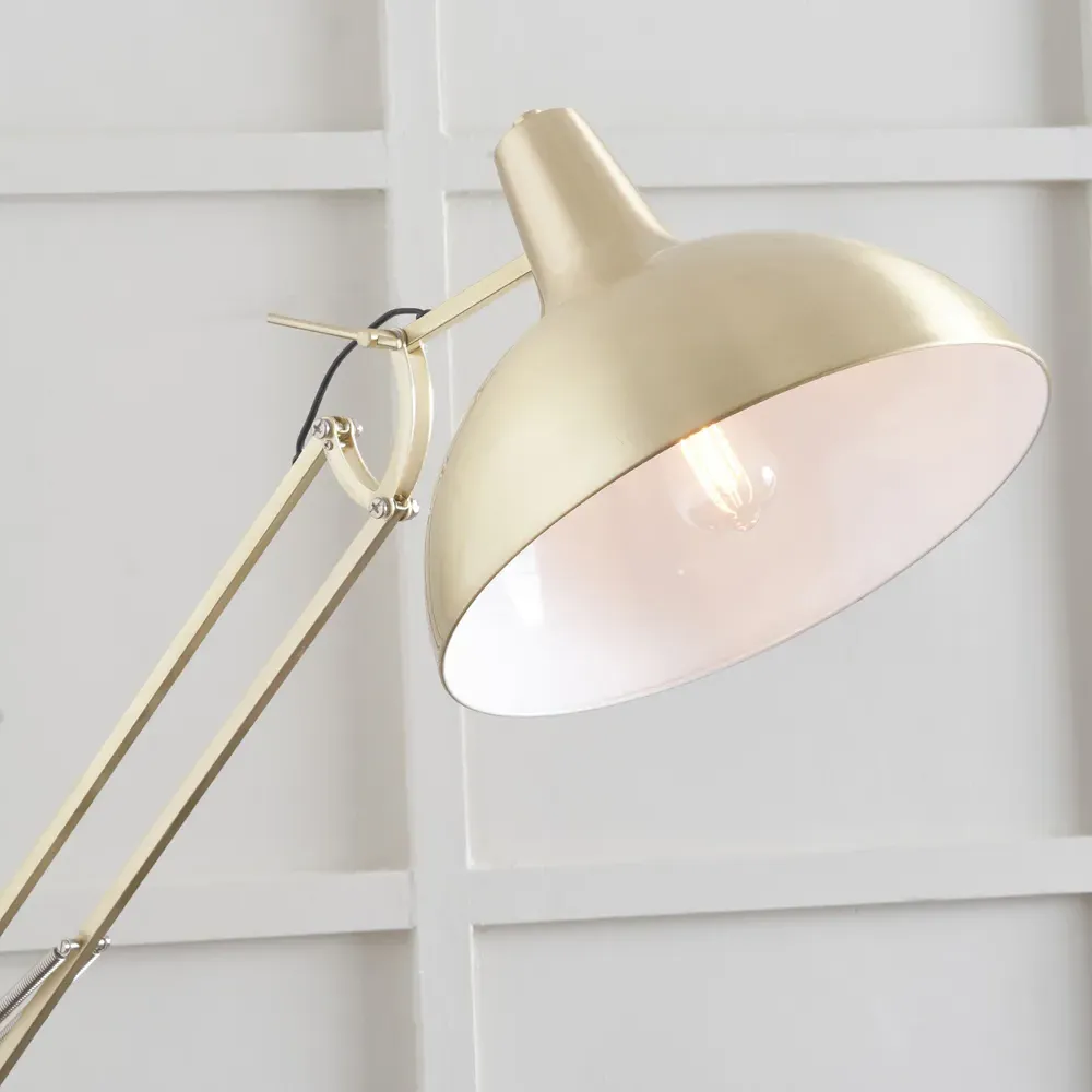 Alonzo Floor Lamp with Adjustable Arm - Brass, Metal