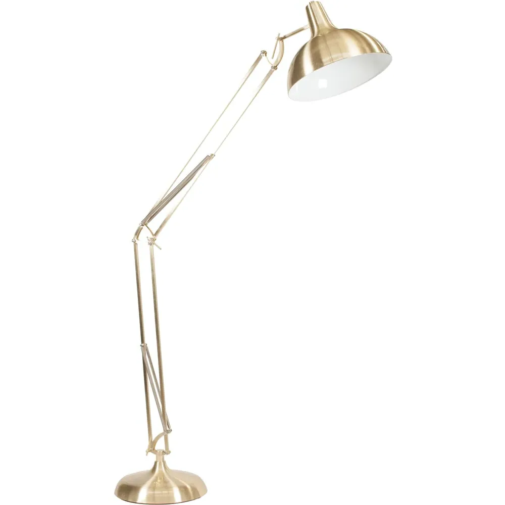 Alonzo Floor Lamp with Adjustable Arm - Brass, Metal