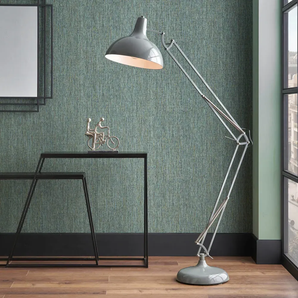 Alonzo Floor Lamp with Adjustable Arm - Grey, Metal