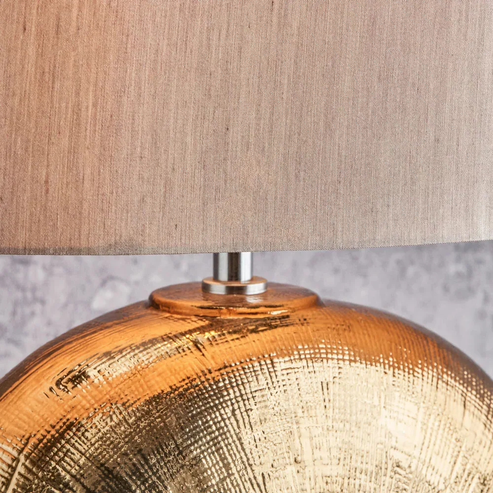 Alpha Textured Ceramic Table Lamp - Gold