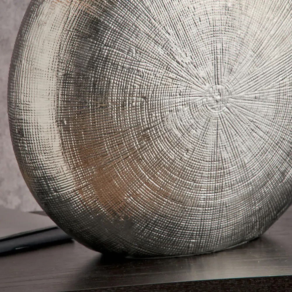 Alpha Textured Ceramic Table Lamp - Silver