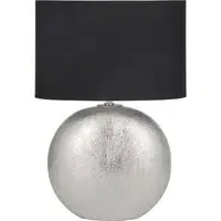 Alpha Textured Ceramic Table Lamp - Silver