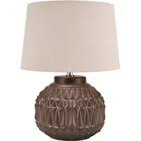 Anneli Aztec Texture Ceramic Table Lamp - Gold