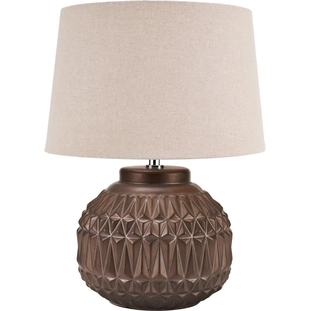 Anneli Aztec Texture Ceramic Table Lamp - Gold image