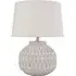 Anneli Aztec Texture Ceramic Table Lamp - White