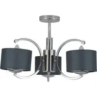 Arcadia 3 Arm Curved Semi Flush Pendant Light - Silver