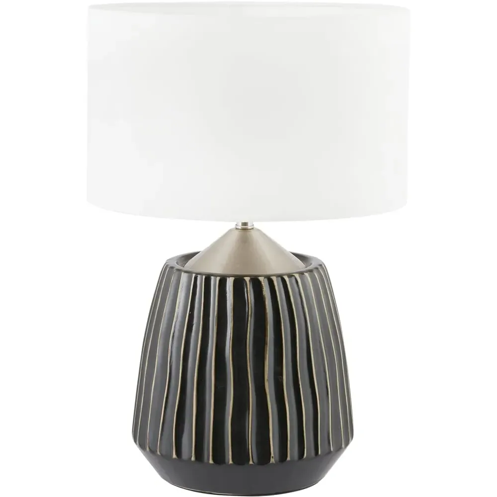 Artemis Ceramic Table Lamp - Grey, Brushed Silver image