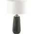 Artemis Tall Ceramic Table Lamp - Grey, Brushed Silver