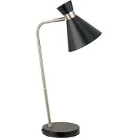 Benedict Funnel Table Lamp - Black, Brushed Silver Metal