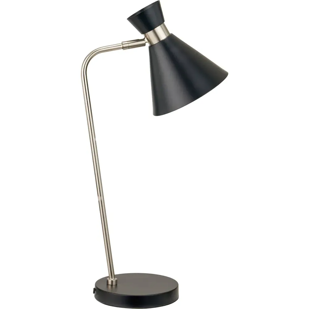 Benedict Funnel Table Lamp - Black, Brushed Silver Metal image