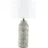 Bethan Embossed Ceramic Table Lamp - Grey